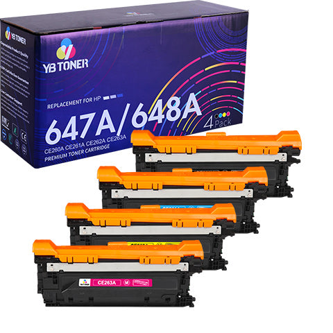 hp 647a 648a toner cartridge set 4-pack