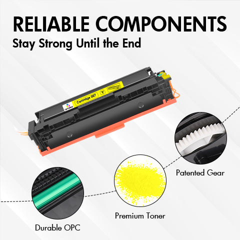 Compatible Canon 067 Yellow Toner Cartridge | Smart Chip | Monitors Toner Level