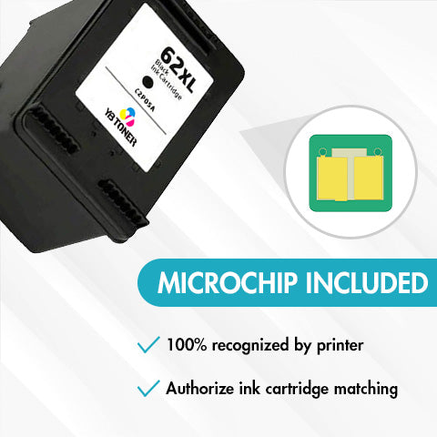 Replacement HP 62XL Black Ink Cartridge - With Chip - High Yield - C2P05AN - Firmware Safe