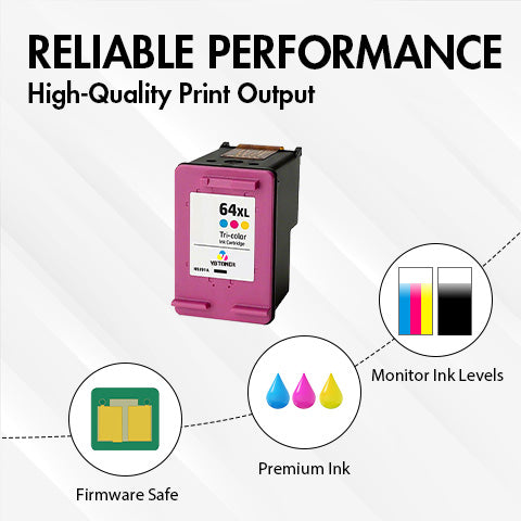 N9J91AN - Replacement HP 64XL Color Ink Cartridge - With Chip - High Yield - Firmware Safe