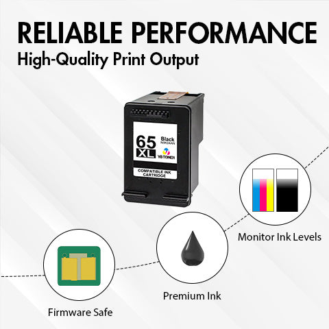 N9K04AN - Replacement HP 65XL Black Ink Cartridge - With Chip - High Yield - Firmware Safe