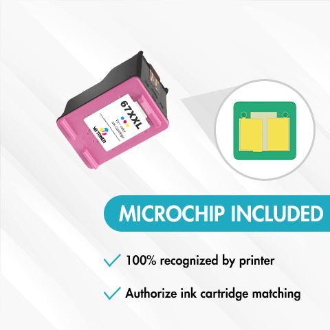 Replacement HP 67XXL Color Ink Cartridge - With Chip - Ultra High Yield - Firmware Safe