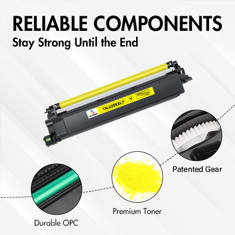Compatible Brother TN229XXL Yellow Toner Cartridge - With Chip