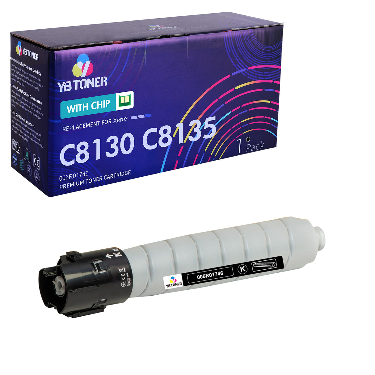 Compatible Xerox C8130 C8135 Black Toner Cartridge - 006R01746