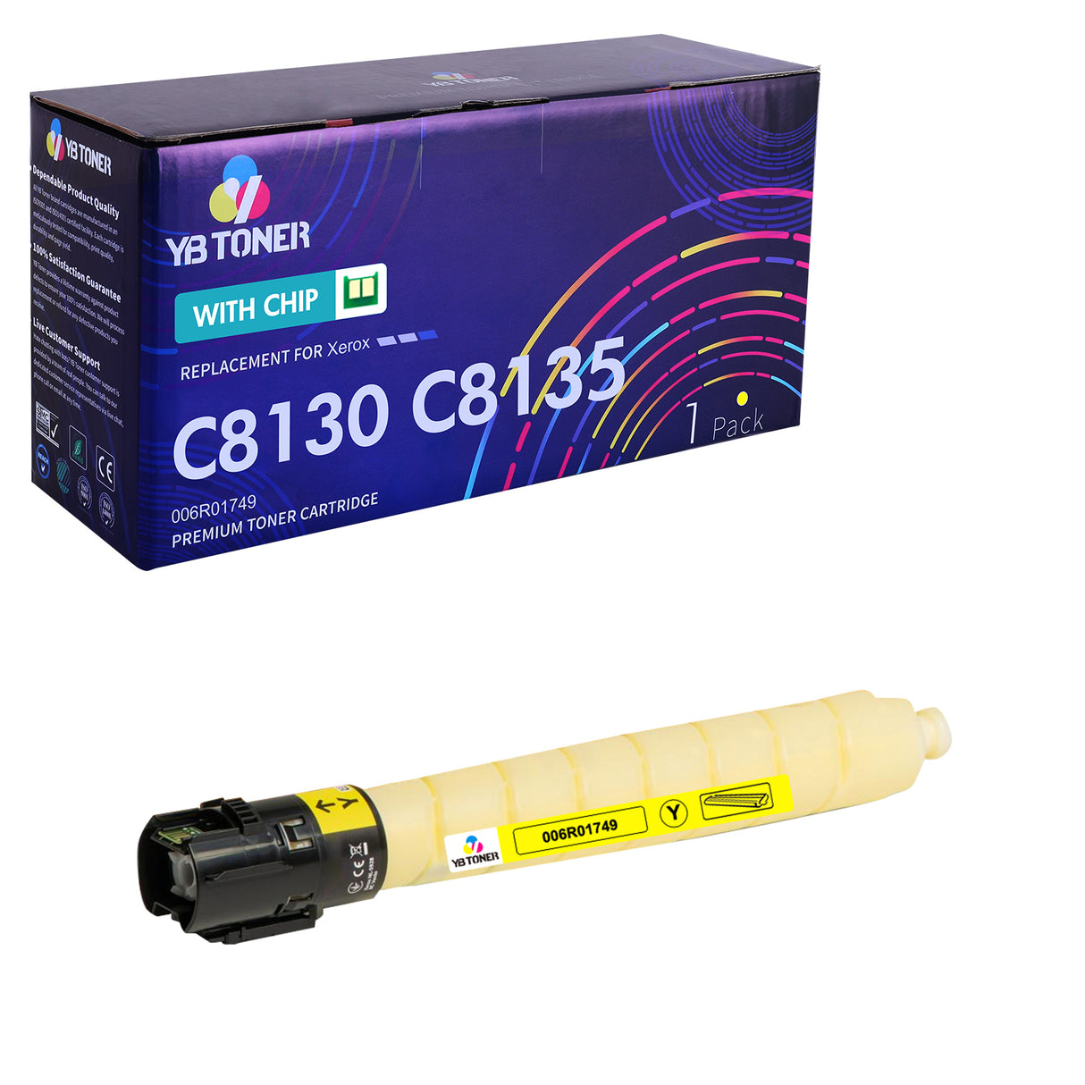 Compatible Xerox C8130 C8135 Yellow Toner Cartridge - 006R01749