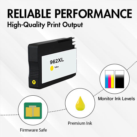 HP 962XL yellow ink cartridge's reliable performance