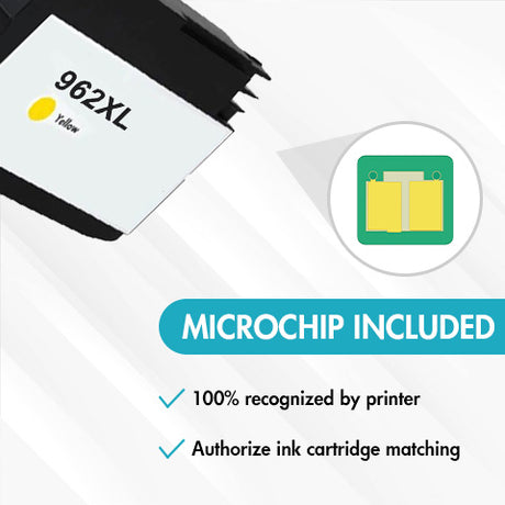 HP 962XL yellow ink cartridge with chip