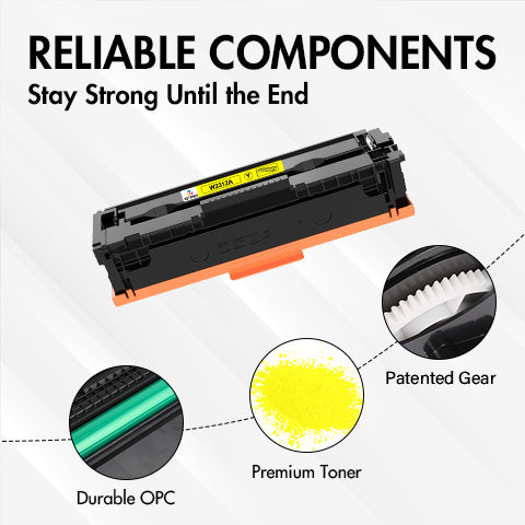 (No Chip)HP 215A W2312A Yellow Toner Cartridge Replacement