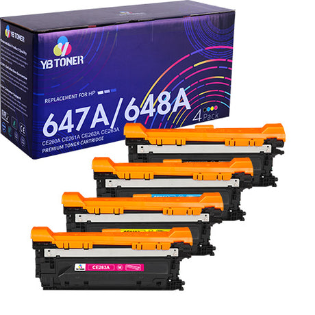 hp 647a 648a toner cartridge set 4-pack