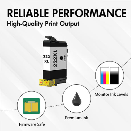 Epson 222XL Black & Epson 222 Color Ink Cartridge