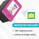 Replacement HP Ink 62XL Combo Pack of 3 - With Chip - High Yield (2 Black & 1 Tri-Color) - Firmware Safe