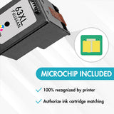 Compatible HP 63XL Cartridge 3-Pack - With Chip - High Yield (2 Black & 1 Tri-Color) - Firmware Safe