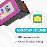 HP 63XL Tri-color Ink Cartridge Replacement(F6U63AN) - With Chip - High Yield - Firmware Safe