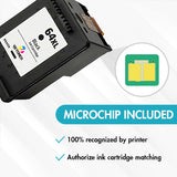 Replacement HP 64XL Ink Combo Pack of 2 (1 Black & 1 Tri-Color) - With Chip - High Yield - Firmware Safe