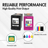 Replacement HP Ink 65XL Combo Pack of 3 - With Chip - High Yield (2 Black & 1 Tri-Color) - Firmware Safe