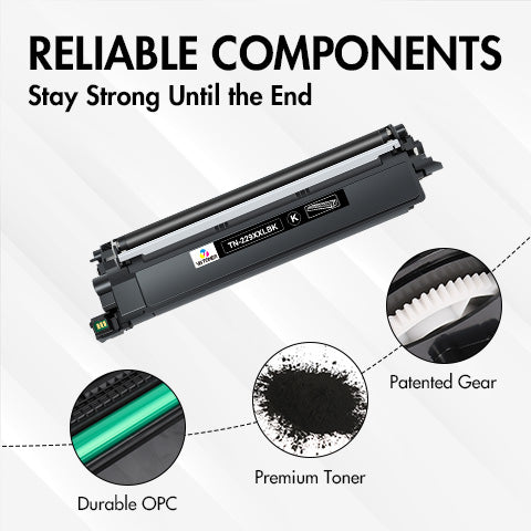 Compatible Brother TN229XXL Black Toner Cartridge - With Chip