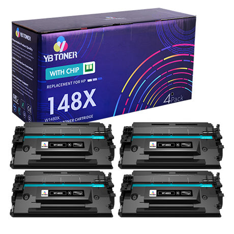 4-Pack Compatible HP 148X Toner Cartridge