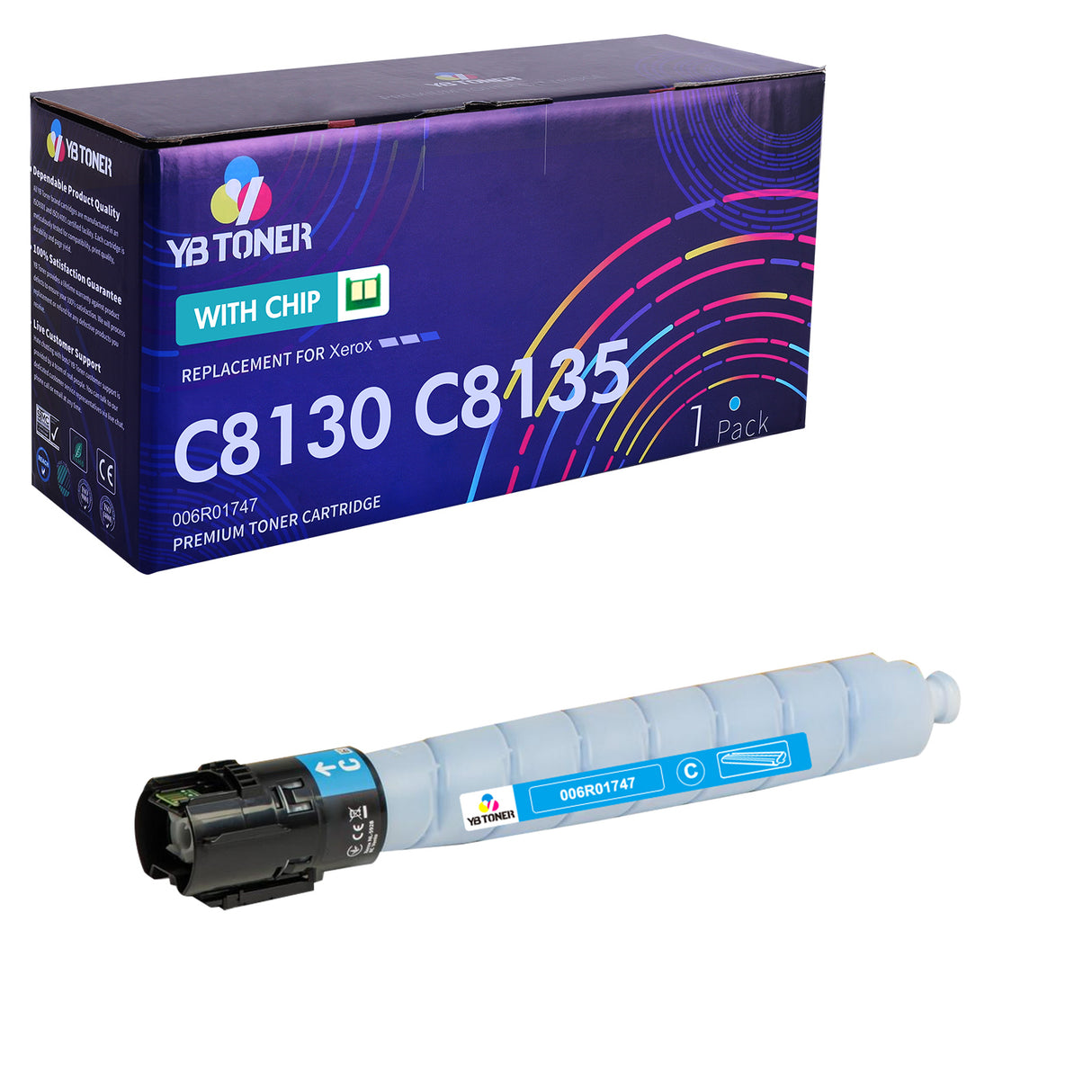Compatible Xerox C8130 C8135 Cyan Toner Cartridge - 006R01747